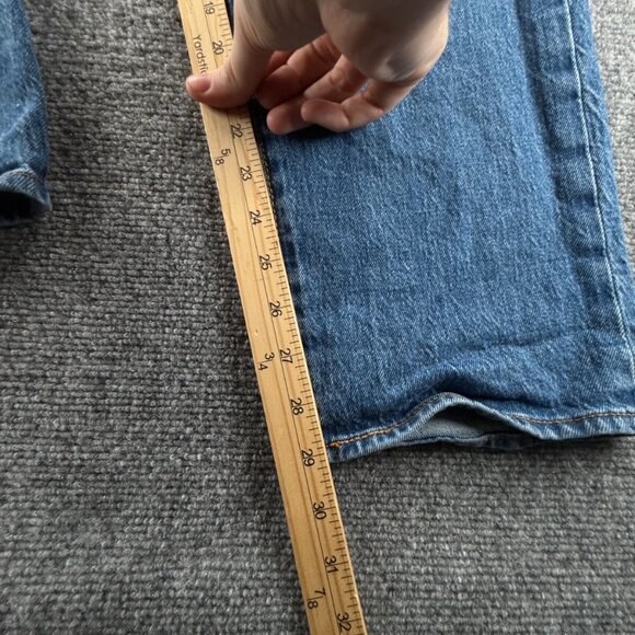 Levis 501 93 Straight Jeans Button Fly Classic Blue Denim Men Cotton ACTL 32X29 - Picture 8 of 16